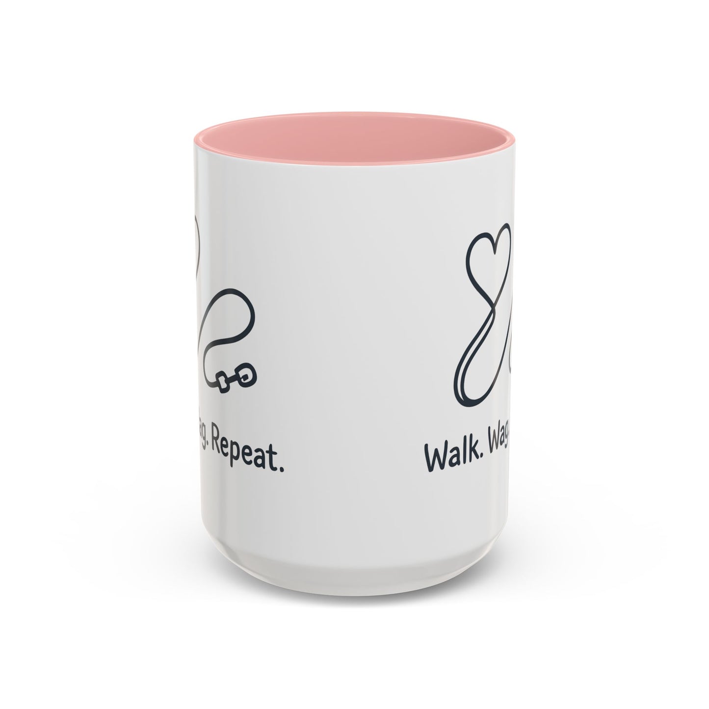 Dog Lover's Accent Coffee Mug - Walk Wag Repeat, Pet Owner Gift, Cute Dog Mug, Animal Lover Cup, Cozy Dog Mom Coffee
