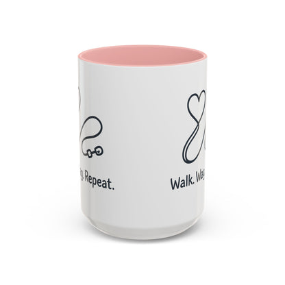 Dog Lover's Accent Coffee Mug - Walk Wag Repeat, Pet Owner Gift, Cute Dog Mug, Animal Lover Cup, Cozy Dog Mom Coffee