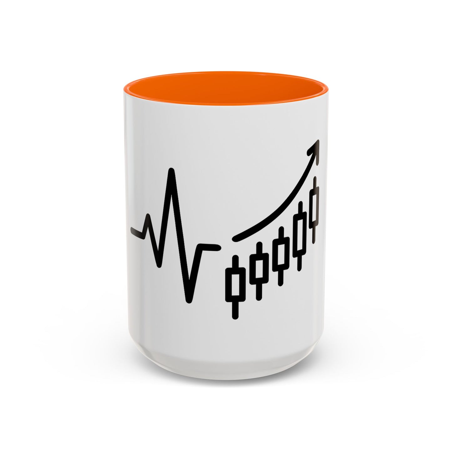 Stock Market Heartbeat Accent Coffee Mug (11, 15oz), Financial Market Trader Gift, Wall Street Investor Mug, Stock Market