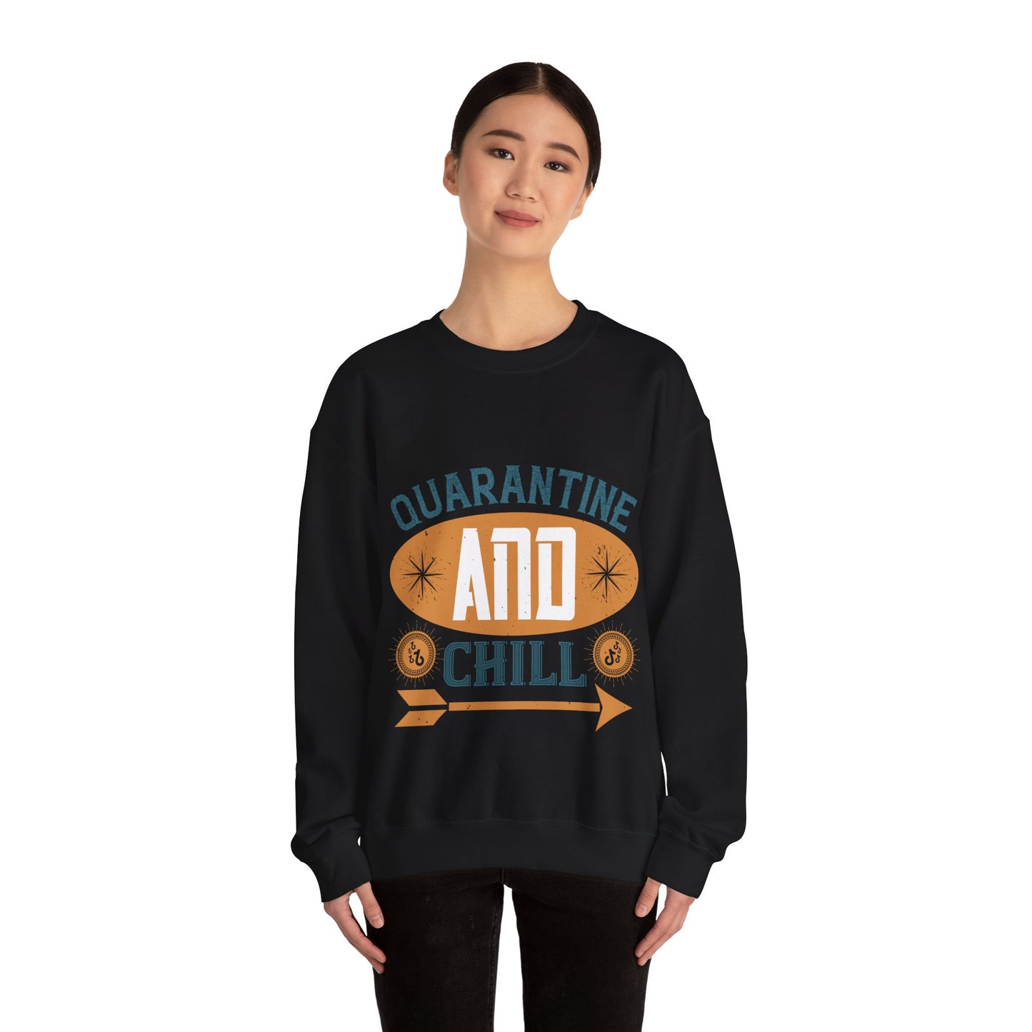 quarantine and chill-011 — Unisex Heavy Blend Crewneck (G18000)