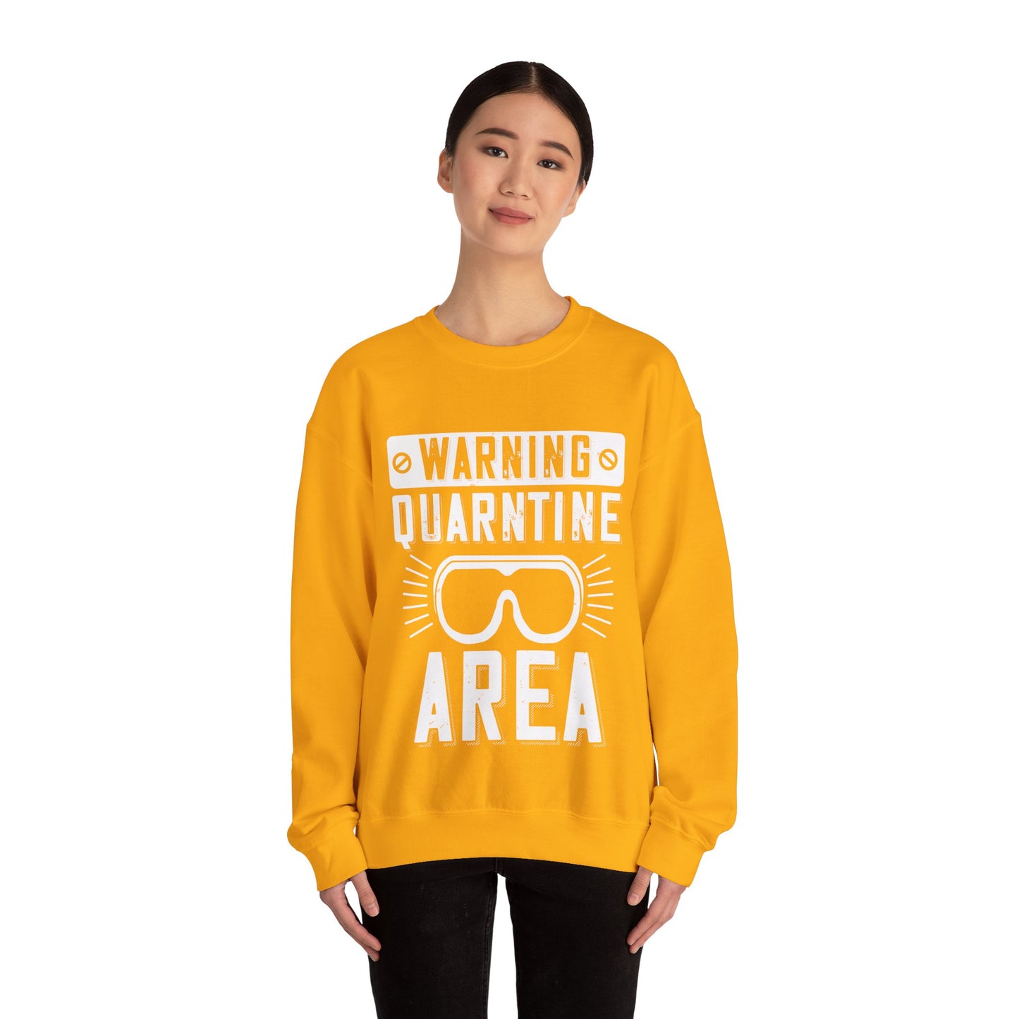 warning quarantine area-01 — Unisex Heavy Blend Crewneck (G18000)