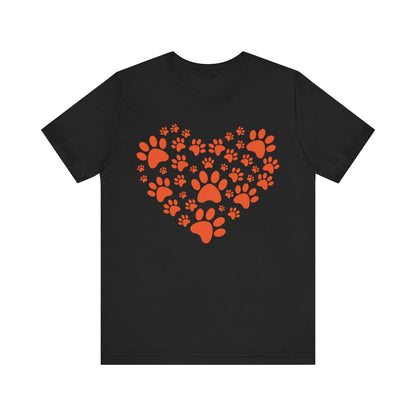 Cat Paw Red Heart T-shirt, Pet Tshirt, Animal Shirt, Cat Lovers Unisex Shirt, Crewneck Shirt, Short Sleeve Tee, Gift for Her