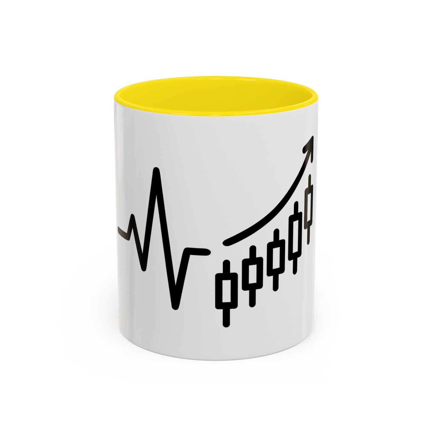 Stock Market Heartbeat Accent Coffee Mug (11, 15oz), Financial Market Trader Gift, Wall Street Investor Mug, Stock Market