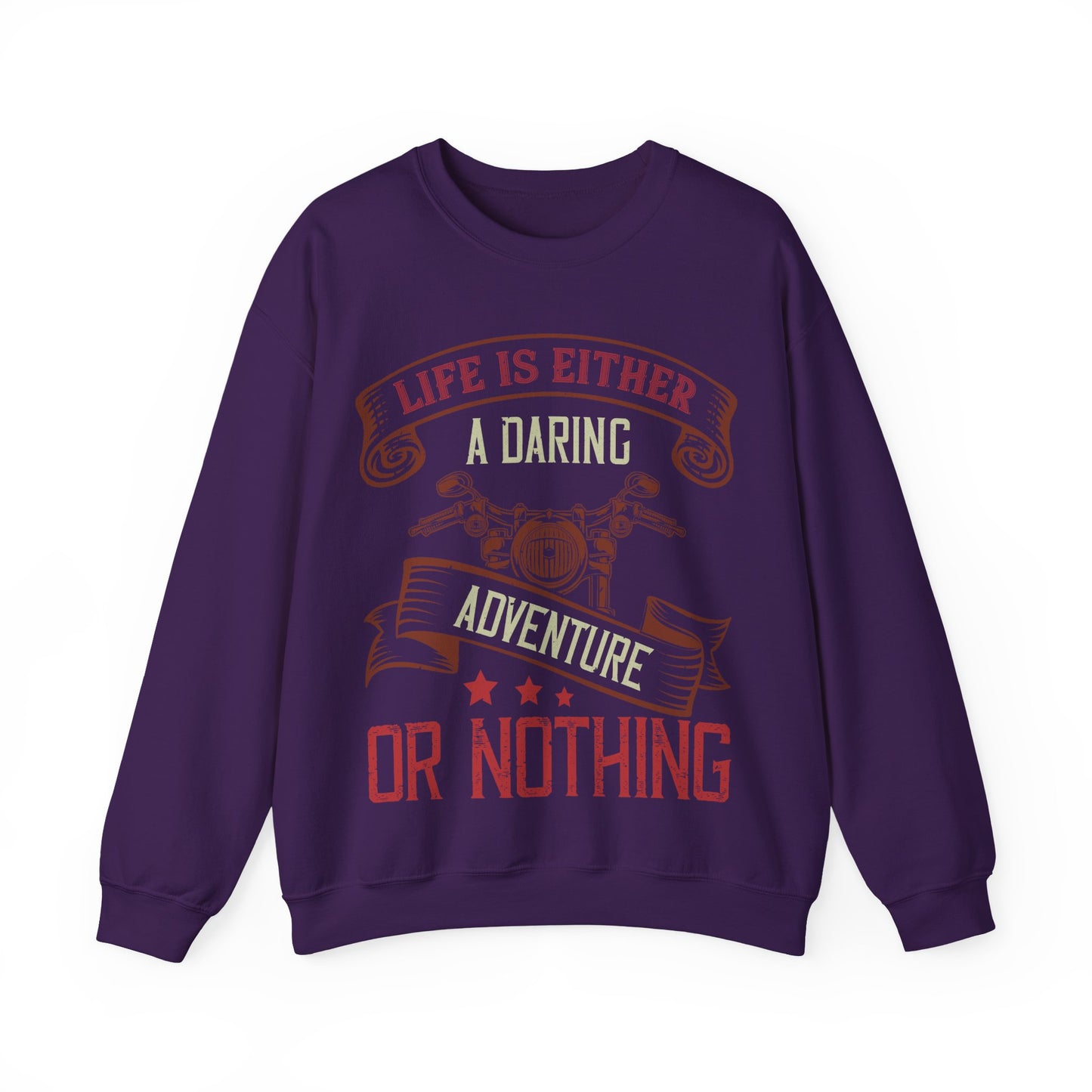 life is either a daring adventure or nothing-01 — Unisex Heavy Blend Crewneck (G18000)