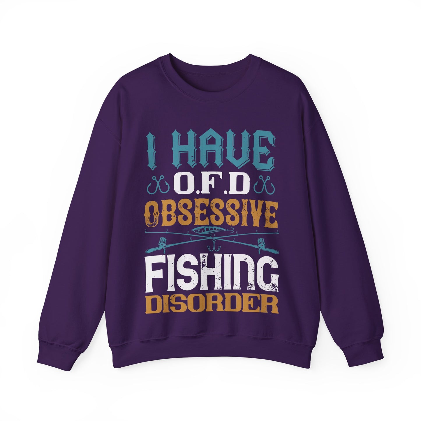 I HAVE O.F.D OBSESSIVE FISHING DISORDER-01 — Unisex Heavy Blend Crewneck (G18000)