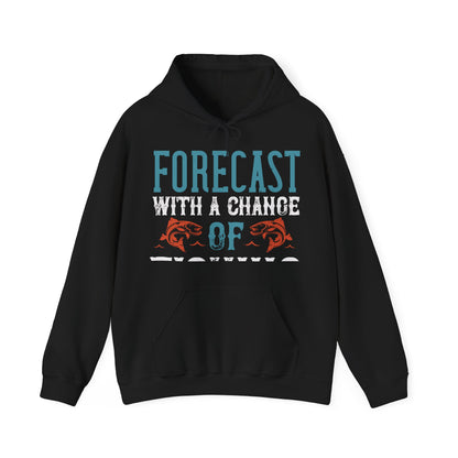 WEEKEND FORECAST WITH A CHANGE OF FISHING-01 — Unisex Heavy Blend Hoodie (G18500)