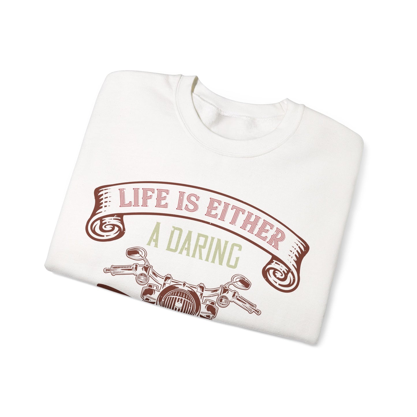 life is either a daring adventure or nothing-01 — Unisex Heavy Blend Crewneck (G18000)