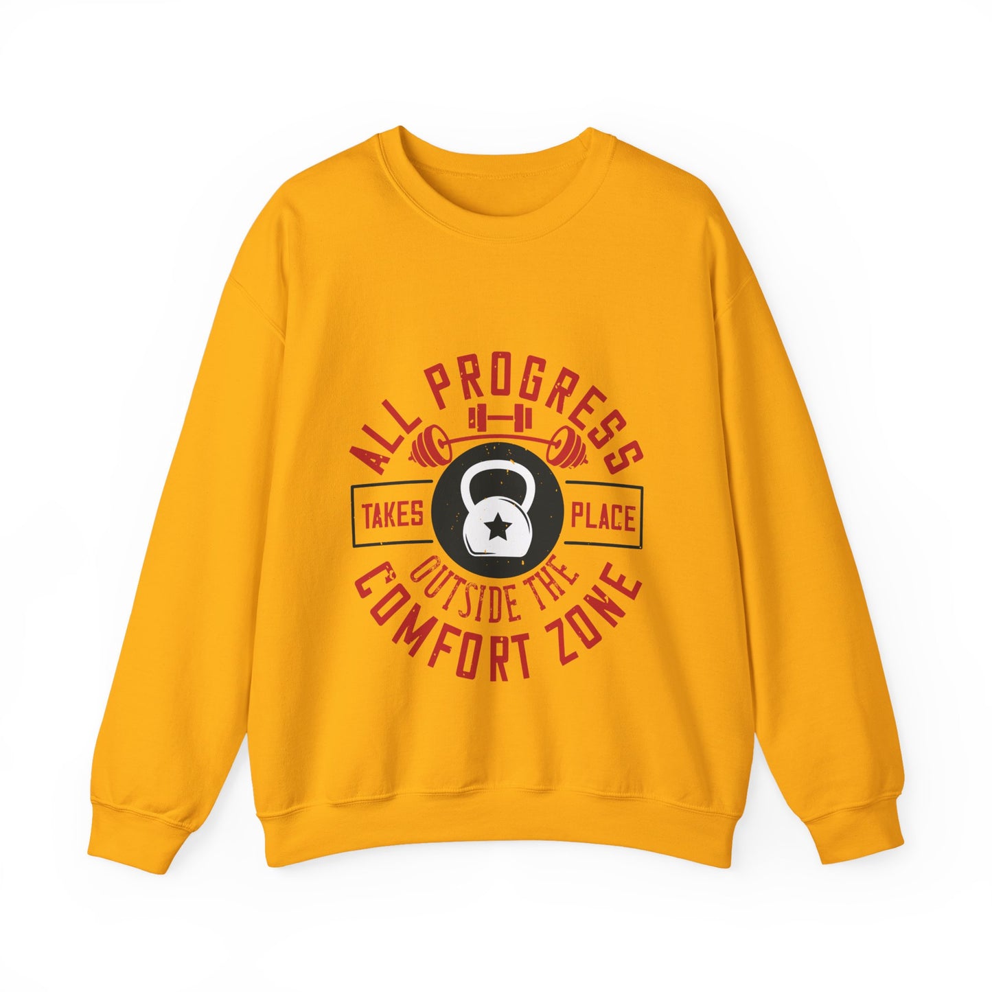 All progress takes place outside the comfort zone-01 — Unisex Heavy Blend Crewneck (G18000)
