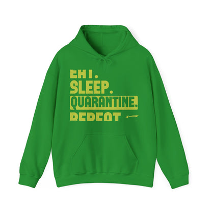 eat sleep quarantine repeat-01 — Unisex Heavy Blend Hoodie (G18500)