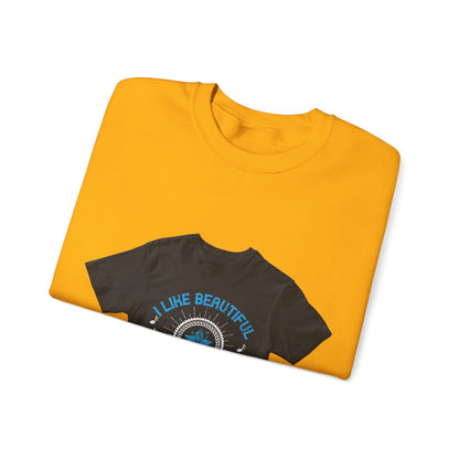 I like beautiful melodies telling me terrible things — Unisex Heavy Blend Crewneck (G18000)