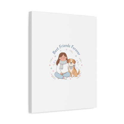 Best Friends Forever Canvas | Pet Owner Matching, Paw Print Art
