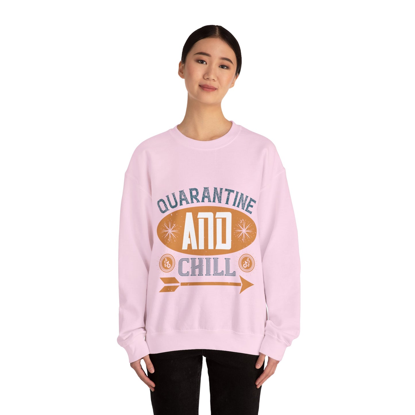 quarantine and chill-011 — Unisex Heavy Blend Crewneck (G18000)
