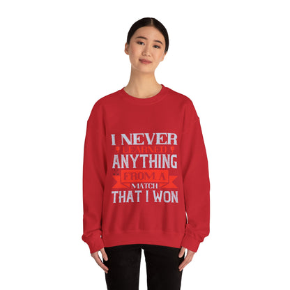 I never learned anything from a match that I won-01 — Unisex Heavy Blend Crewneck (G18000)