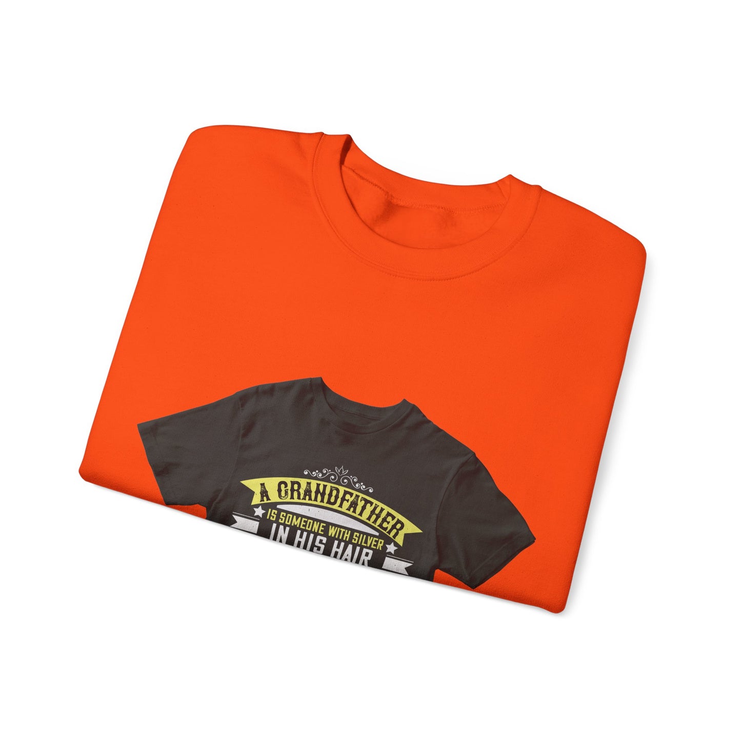 A grandfather is someone with silver-02 — Unisex Heavy Blend Crewneck (G18000)