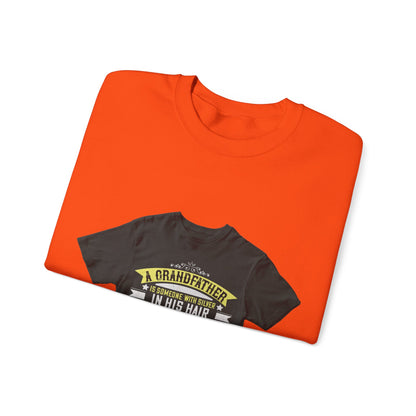 A grandfather is someone with silver-02 — Unisex Heavy Blend Crewneck (G18000)