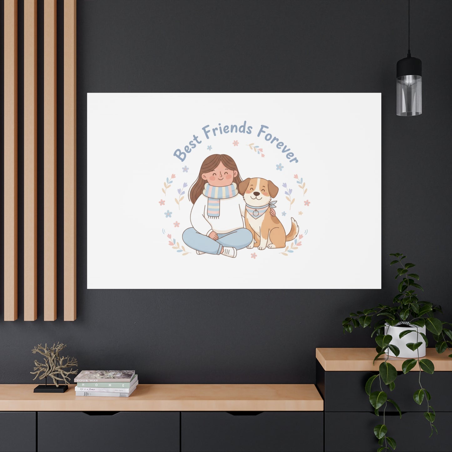 Best Friends Forever Canvas | Pet Owner Matching, Paw Print Art