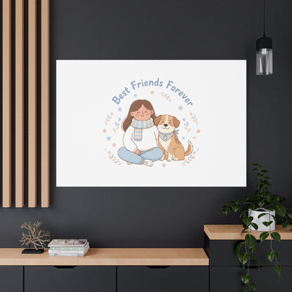 Best Friends Forever Canvas | Pet Owner Matching, Paw Print Art