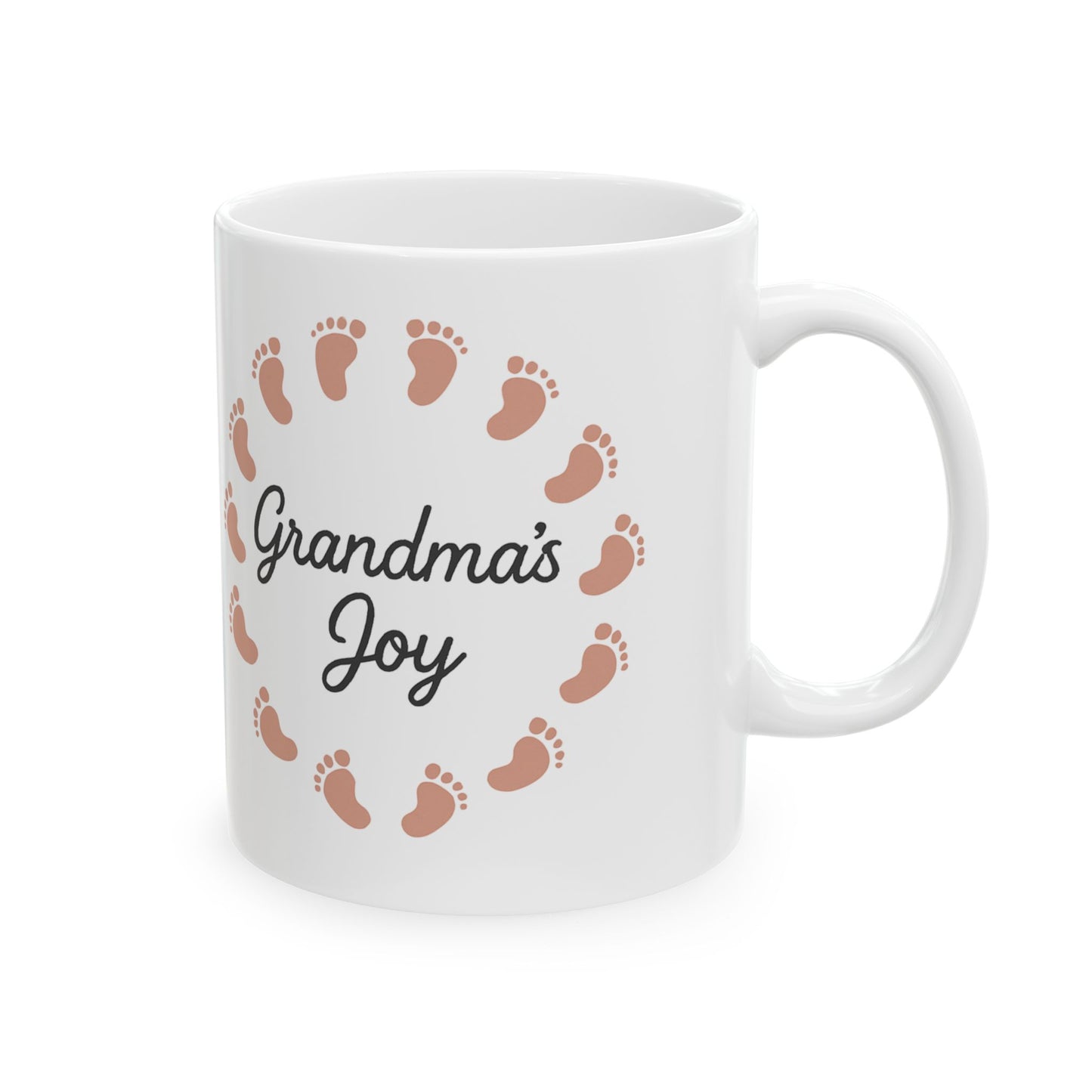 Grandma's Journey Ceramic Mug - Heartwarming Gift for Grandma, Footprint Design, Coffee Cup, Family Memories, [...]
