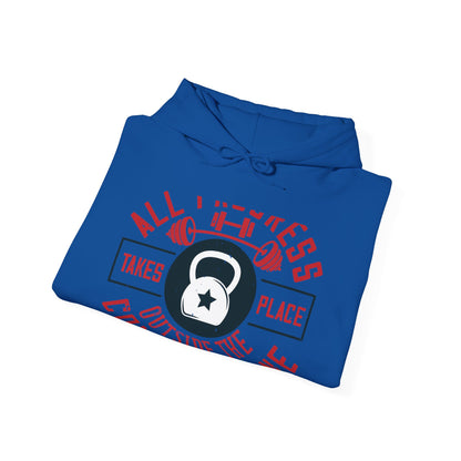 All progress takes place outside the comfort zone-01 — Unisex Heavy Blend Hoodie (G18500)