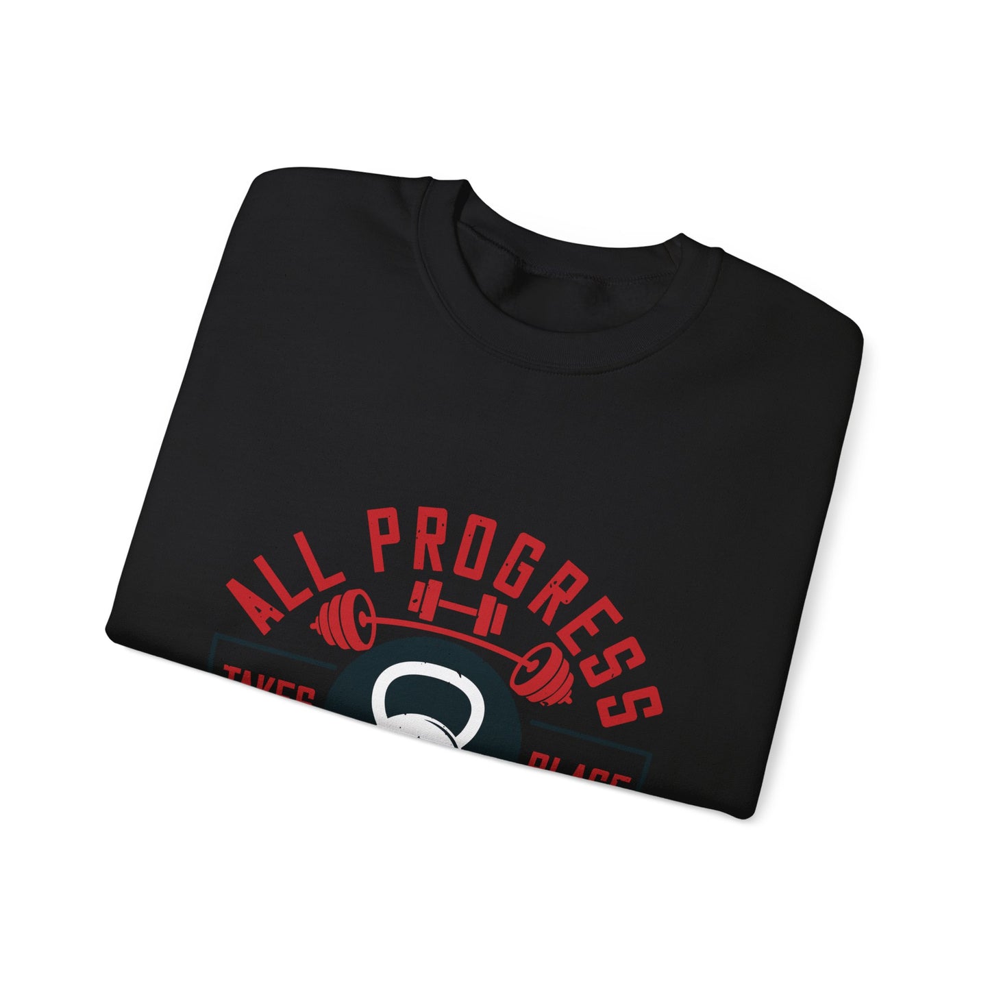 All progress takes place outside the comfort zone-01 — Unisex Heavy Blend Crewneck (G18000)