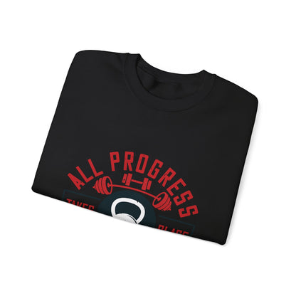 All progress takes place outside the comfort zone-01 — Unisex Heavy Blend Crewneck (G18000)