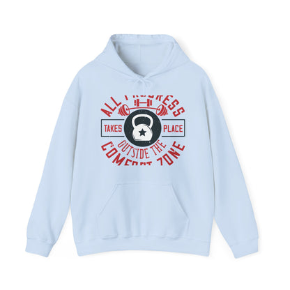 All progress takes place outside the comfort zone-01 — Unisex Heavy Blend Hoodie (G18500)