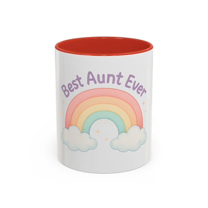 Best Aunt Ever Rainbow Coffee Mug, Gift for Aunts, 11oz, 15oz, Cute Mug, Birthday Gift, Unique Coffee Cup