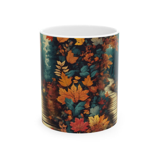 Vintage Floral Ceramic Coffee Mug - Modern Twist on Classic Style, Sturdy White Base, Kitchen Decor, 11oz/15oz Options