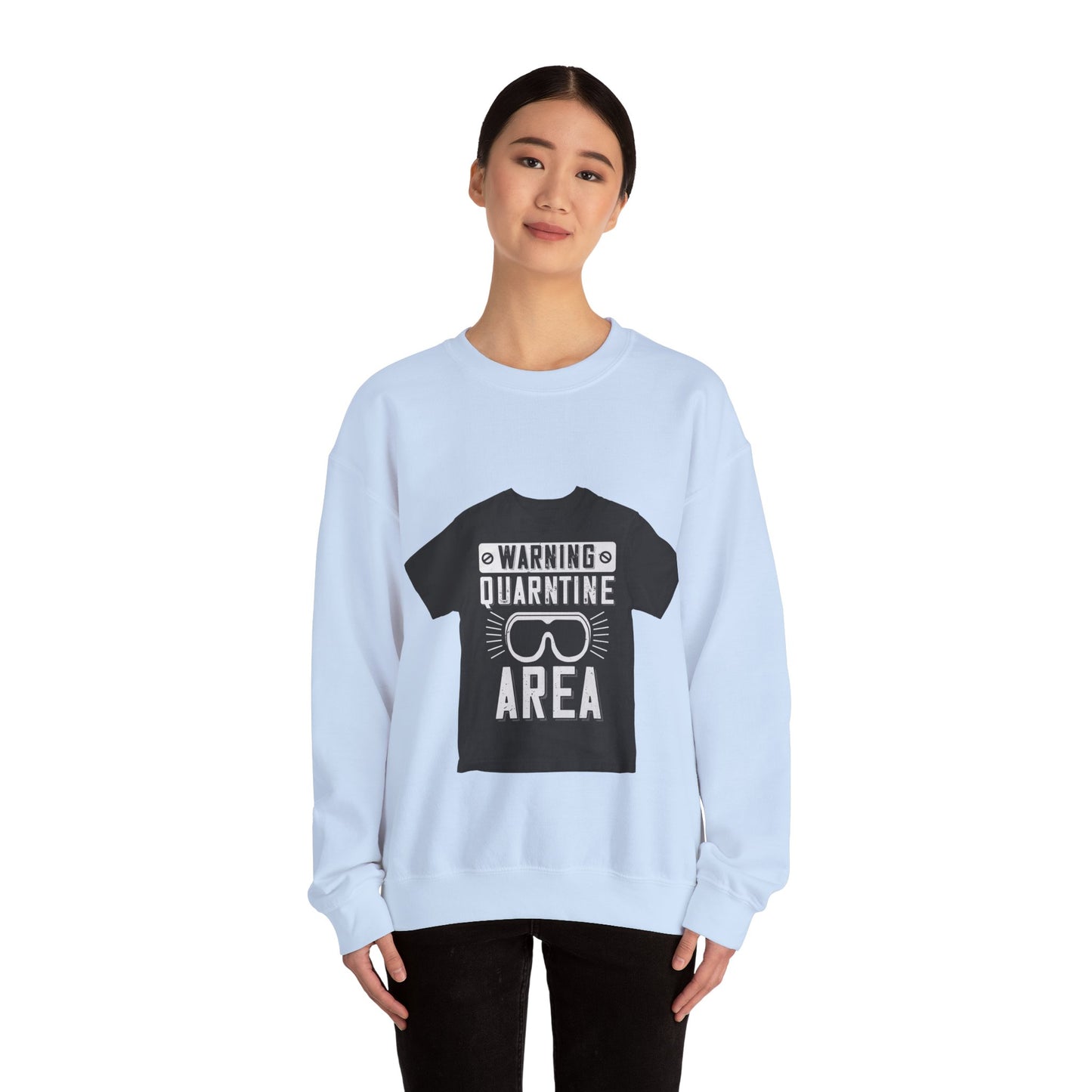 warning quarantine area — Unisex Heavy Blend Crewneck (G18000)