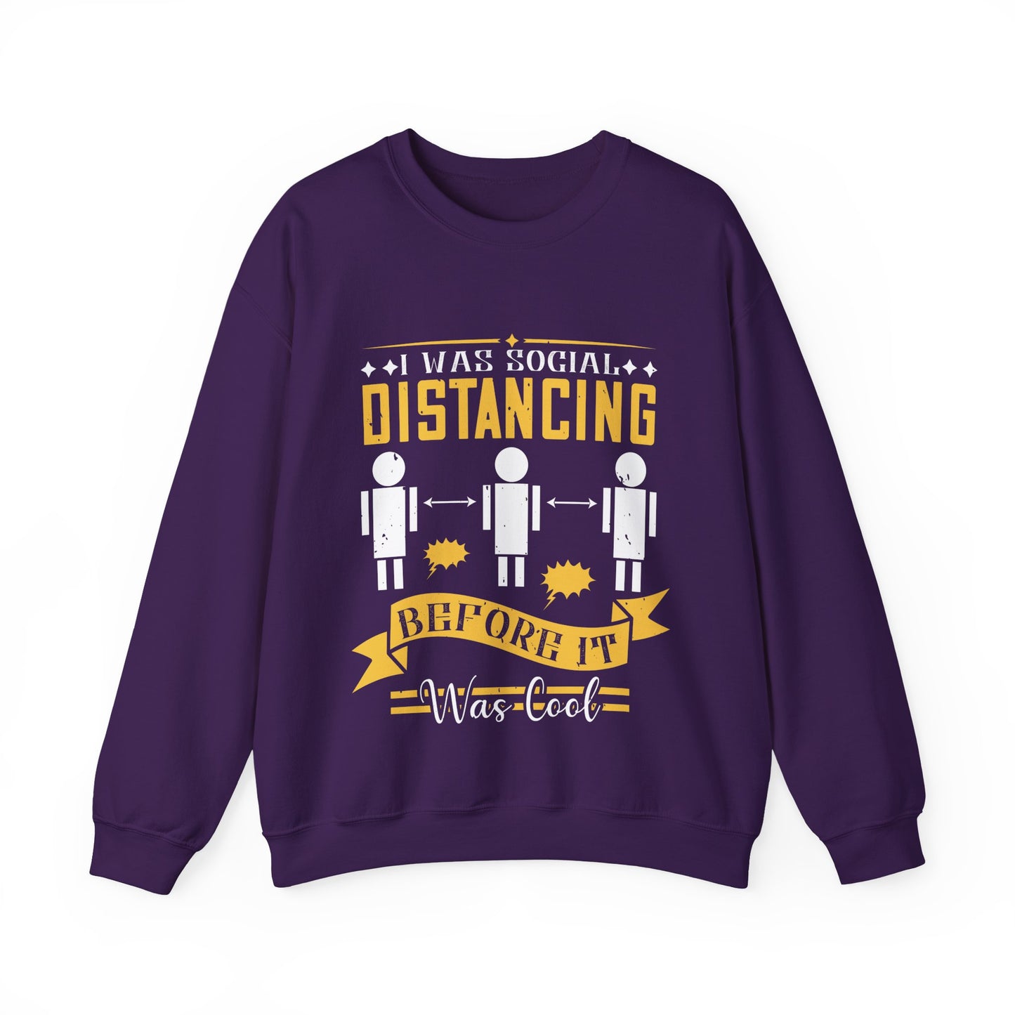 I was social distancing before it was coo-01 — Unisex Heavy Blend Crewneck (G18000)