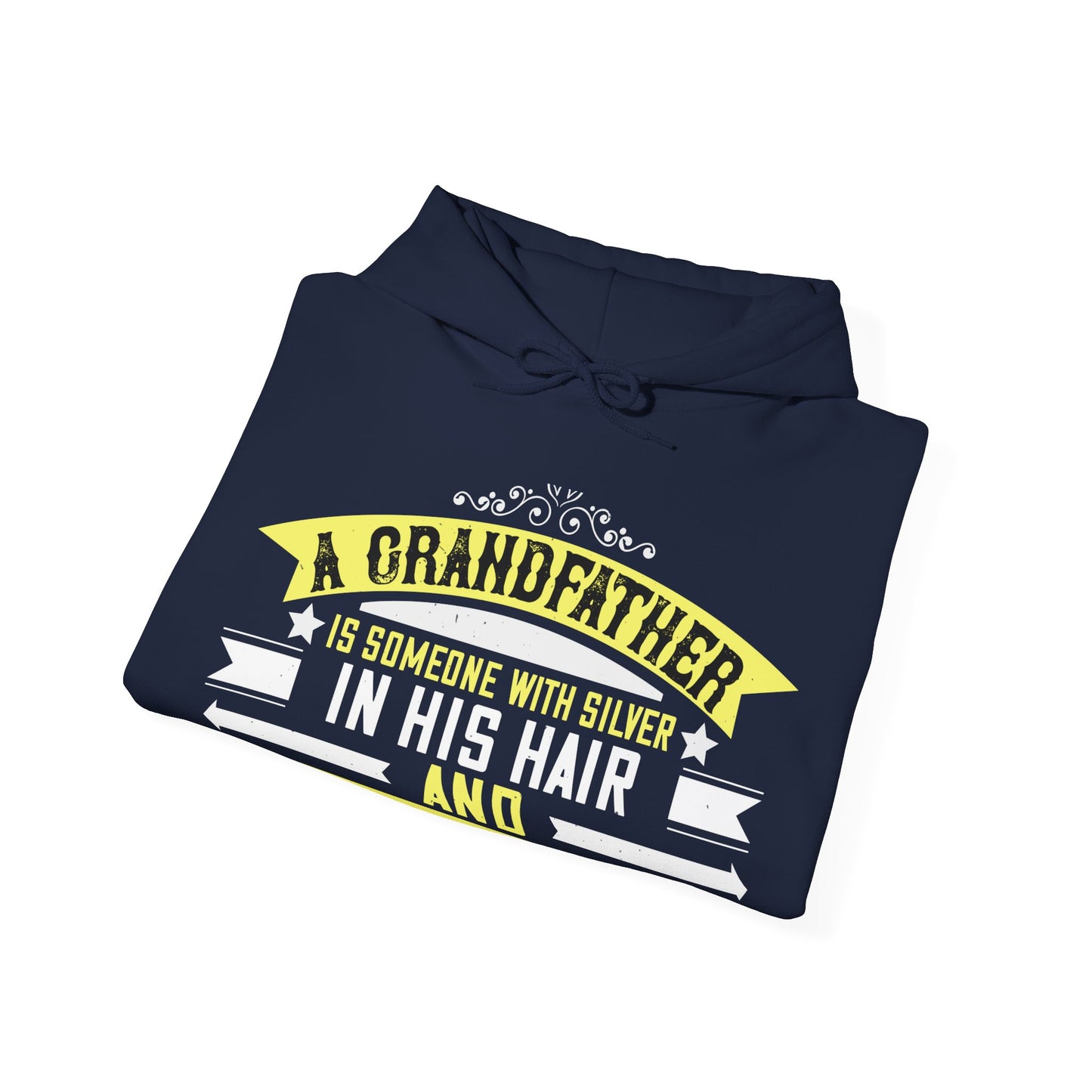 A grandfather is someone with silver-01 — Unisex Heavy Blend Hoodie (G18500)