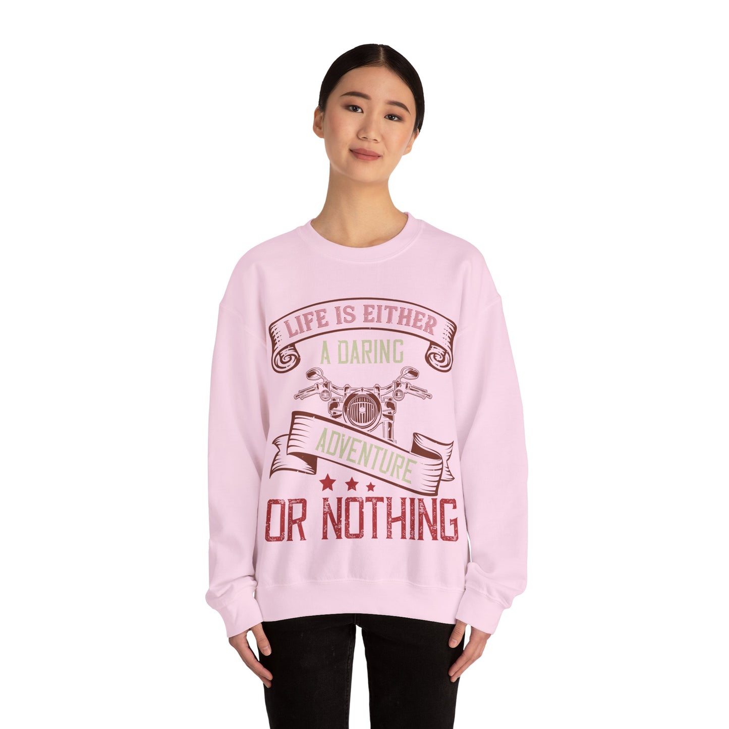 life is either a daring adventure or nothing-01 — Unisex Heavy Blend Crewneck (G18000)