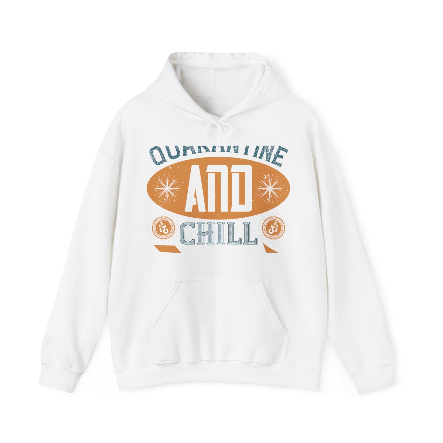 quarantine and chill-011 — Unisex Heavy Blend Hoodie (G18500)