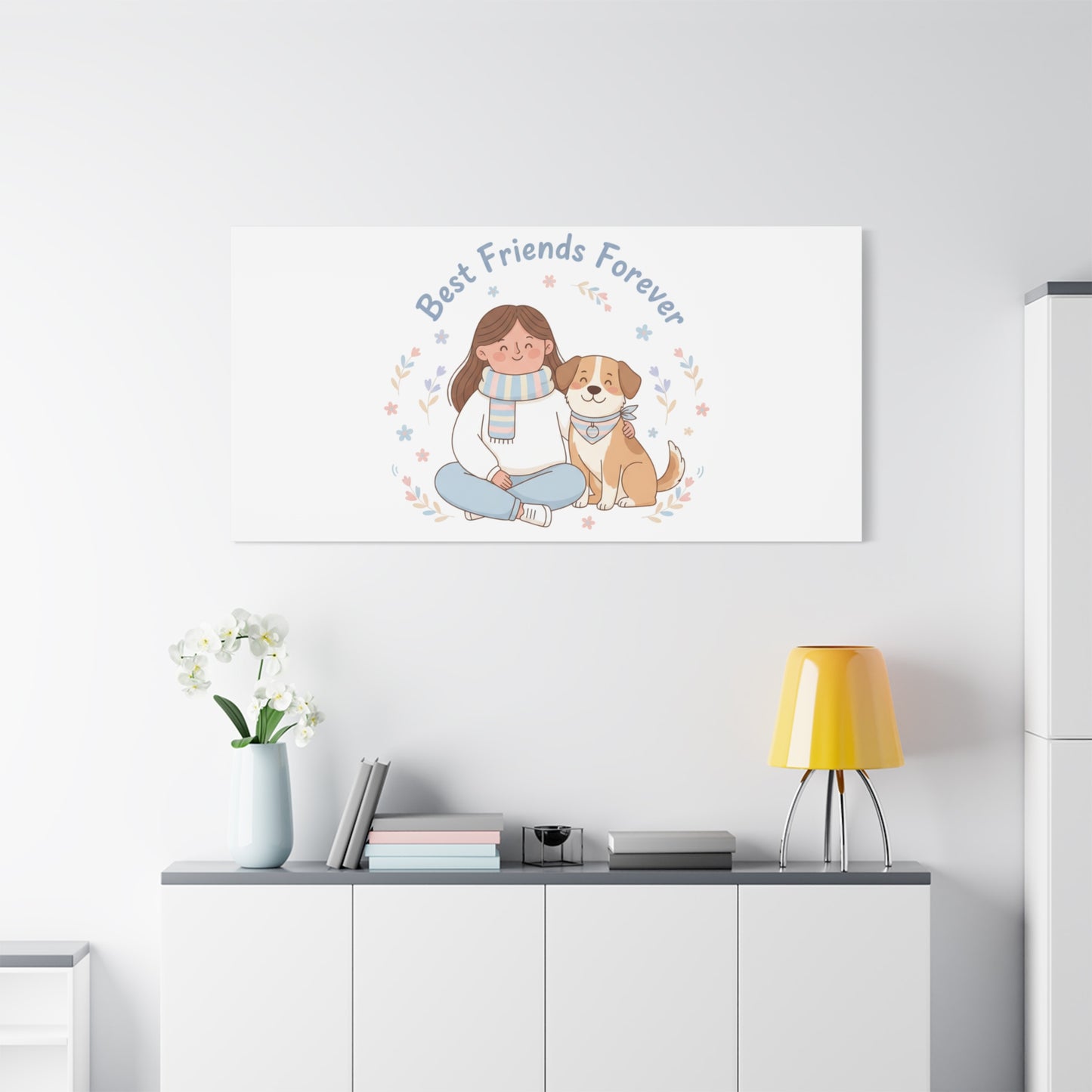 Best Friends Forever Canvas | Pet Owner Matching, Paw Print Art
