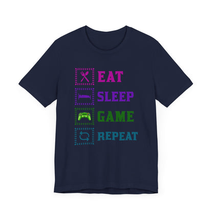 Eat Sleep Game Repeat T-shirt, Gaming Tshirt, Eat Sleep Shirt, Unisex Shirt, Crewneck Shirt, Short Sleeve Tee, Gift for Him, Gift for Her