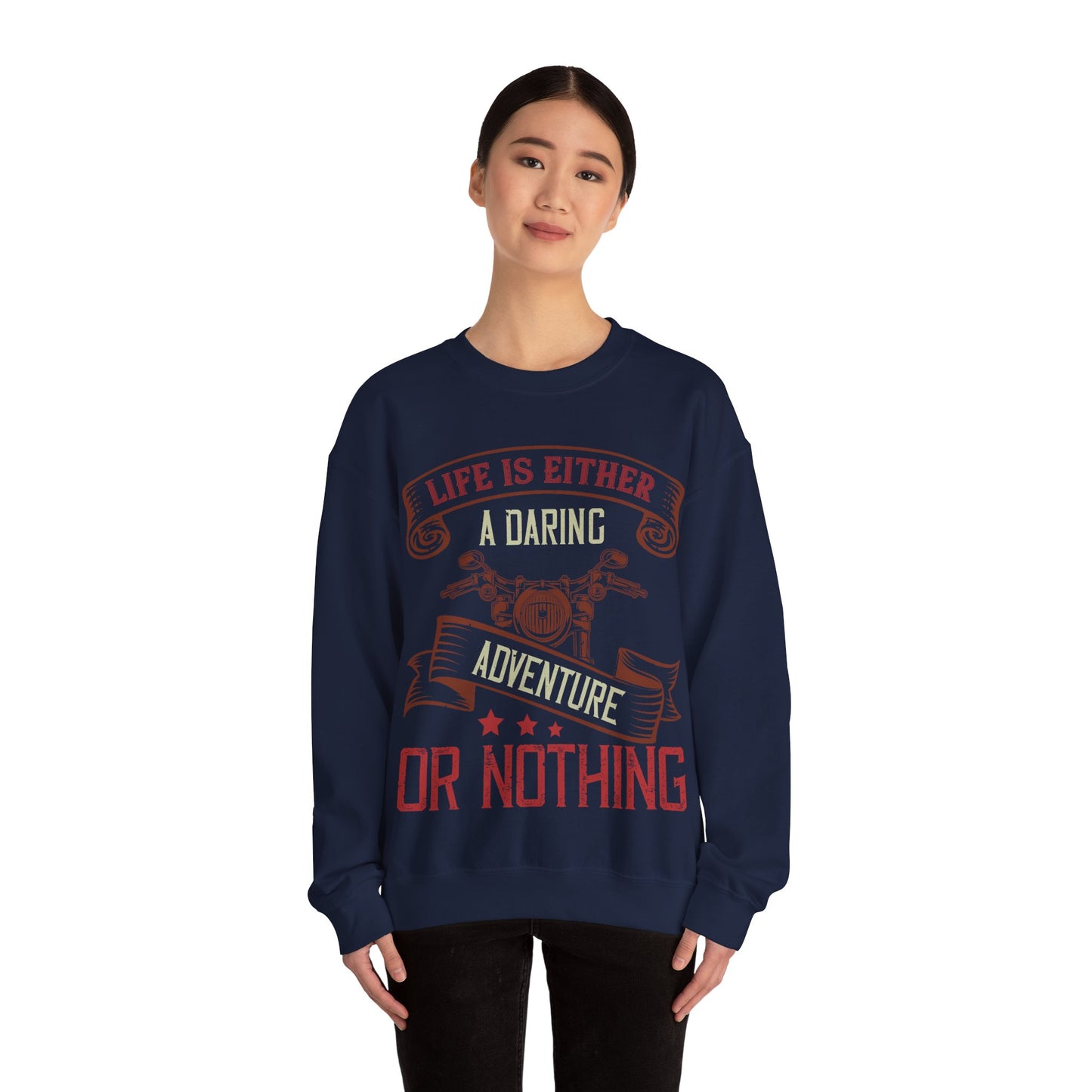 life is either a daring adventure or nothing-01 — Unisex Heavy Blend Crewneck (G18000)
