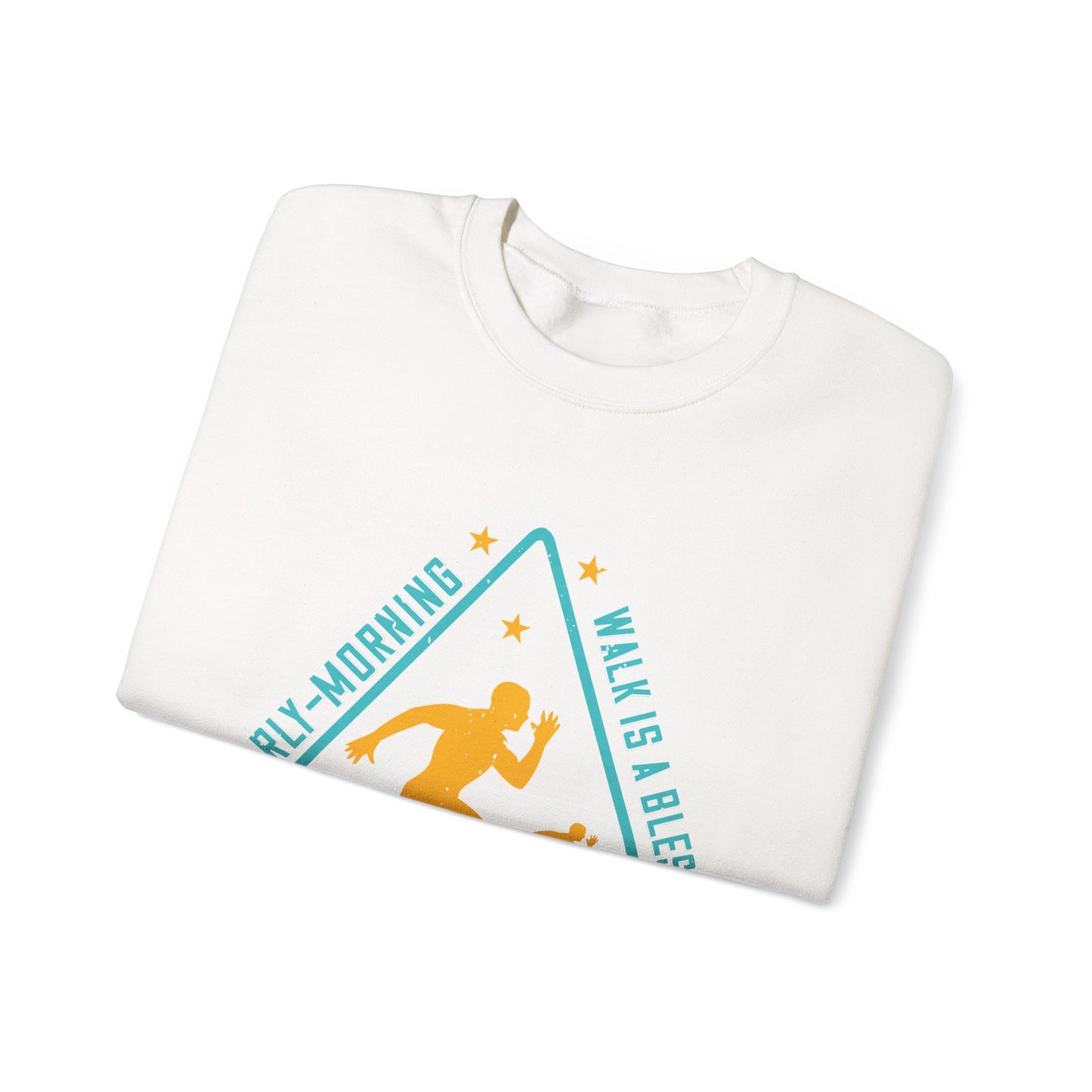 An early-morning walk is a blessing for the whole day-01 — Unisex Heavy Blend Crewneck (G18000)