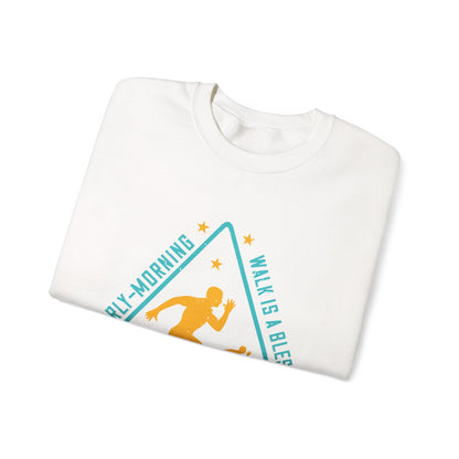 An early-morning walk is a blessing for the whole day-01 — Unisex Heavy Blend Crewneck (G18000)
