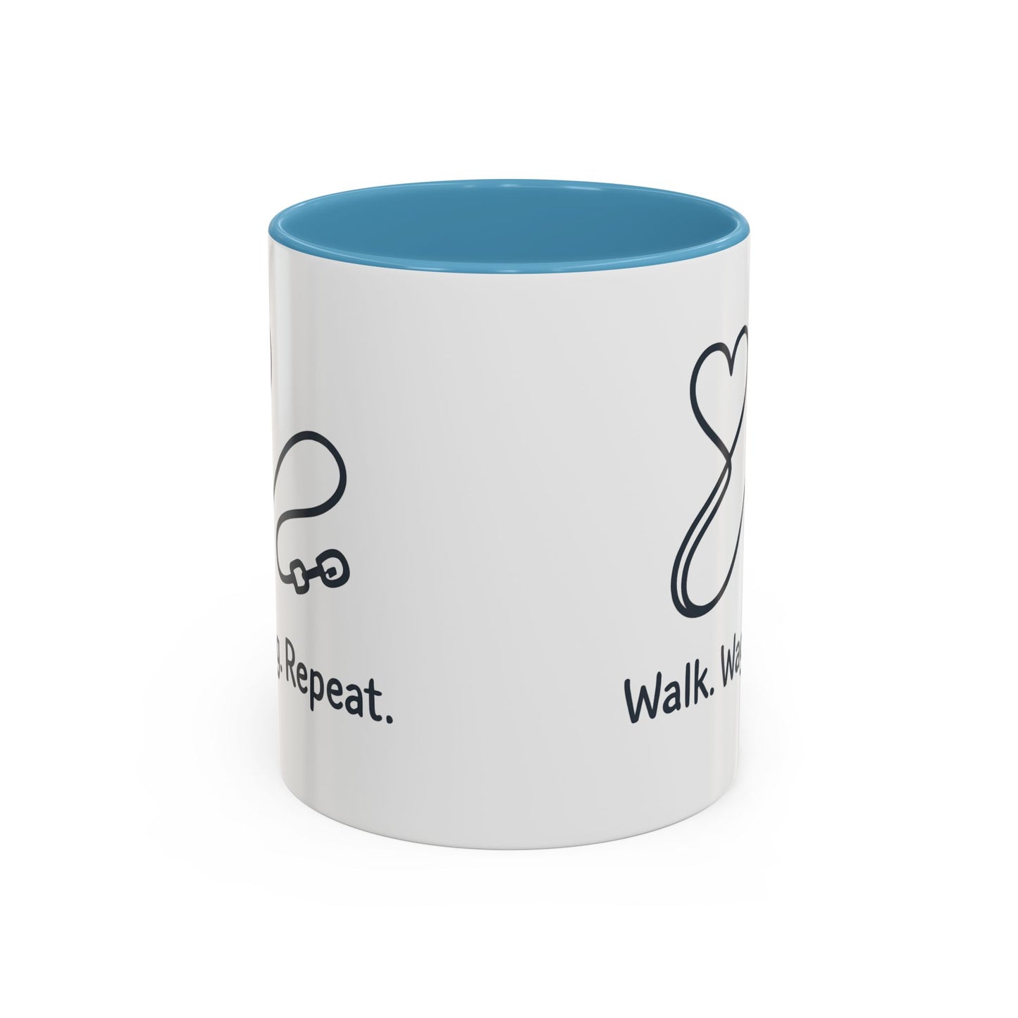 Dog Lover's Accent Coffee Mug - Walk Wag Repeat, Pet Owner Gift, Cute Dog Mug, Animal Lover Cup, Cozy Dog Mom Coffee