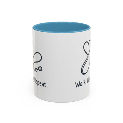 Dog Lover's Accent Coffee Mug - Walk Wag Repeat, Pet Owner Gift, Cute Dog Mug, Animal Lover Cup, Cozy Dog Mom Coffee