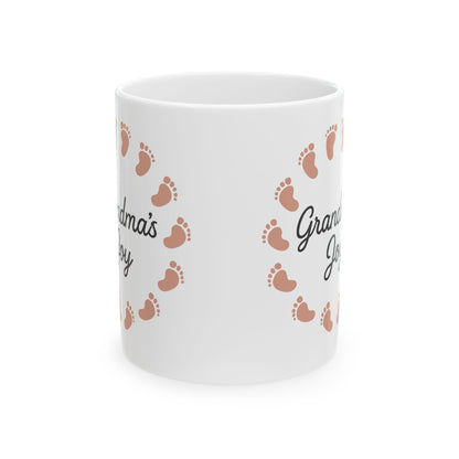 Grandma's Journey Ceramic Mug - Heartwarming Gift for Grandma, Footprint Design, Coffee Cup, Family Memories, [...]