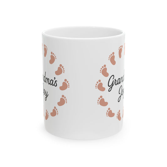 Grandma's Journey Ceramic Mug - Heartwarming Gift for Grandma, Footprint Design, Coffee Cup, Family Memories, [...]