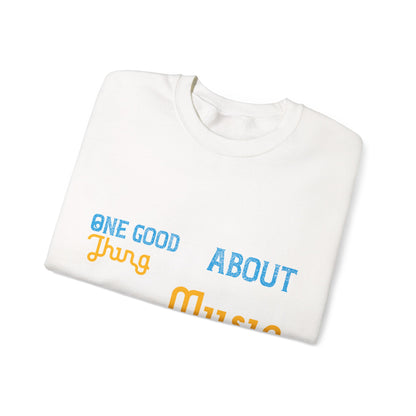 One good thing about music, when it hits you, you feel no pain-01 — Unisex Heavy Blend Crewneck (G18000)