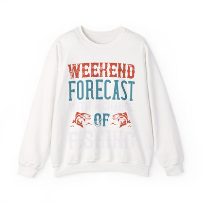 WEEKEND FORECAST WITH A CHANGE OF FISHING-01 — Unisex Heavy Blend Crewneck (G18000)