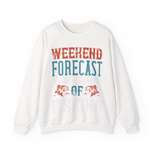 WEEKEND FORECAST WITH A CHANGE OF FISHING-01 — Unisex Heavy Blend Crewneck (G18000)