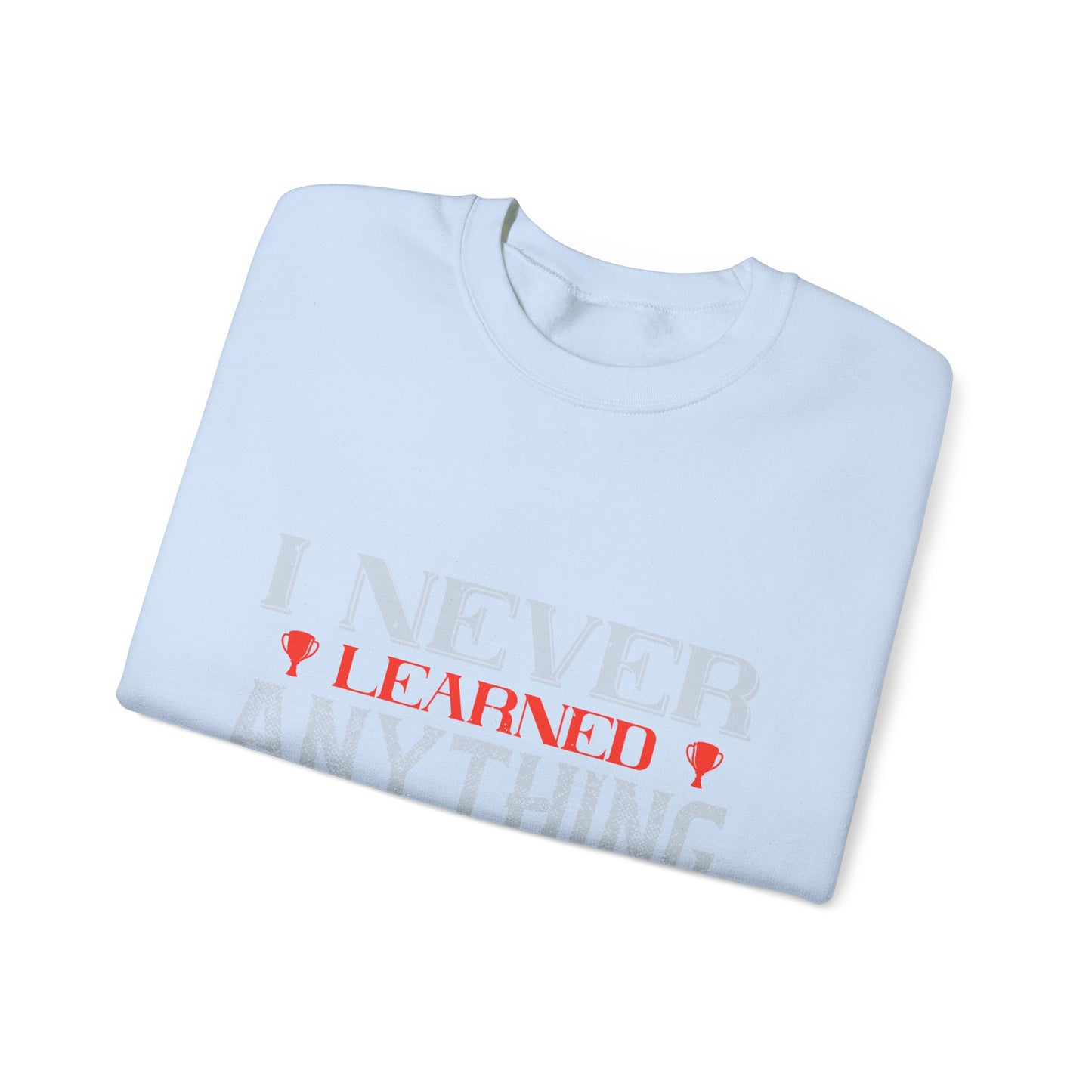 I never learned anything from a match that I won-01 — Unisex Heavy Blend Crewneck (G18000)