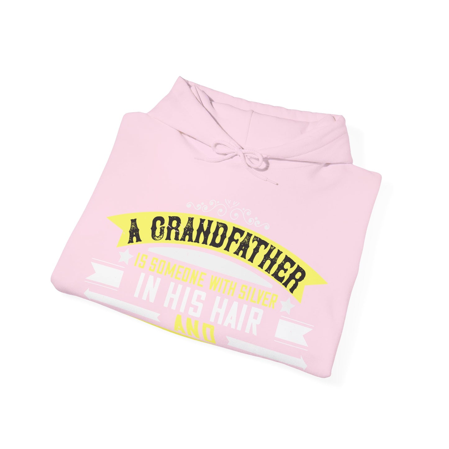 A grandfather is someone with silver-01 — Unisex Heavy Blend Hoodie (G18500)