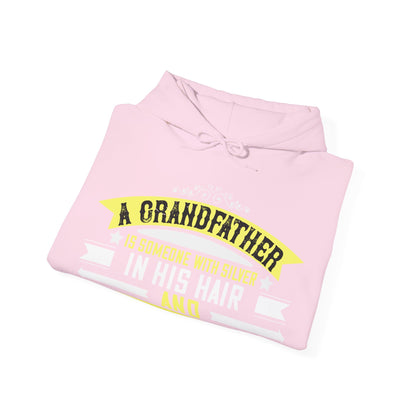 A grandfather is someone with silver-01 — Unisex Heavy Blend Hoodie (G18500)