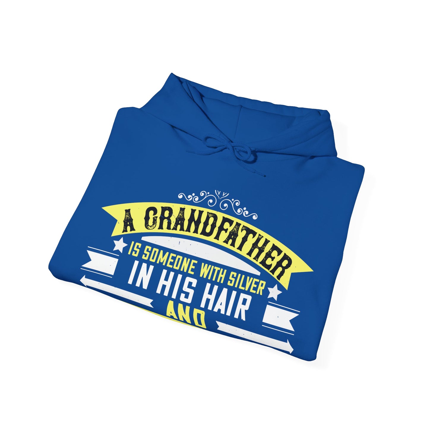 A grandfather is someone with silver-01 — Unisex Heavy Blend Hoodie (G18500)
