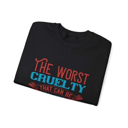 The worst cruelty that can be inflicted on a human being is isolation-01 — Unisex Heavy Blend Crewneck (G18000)